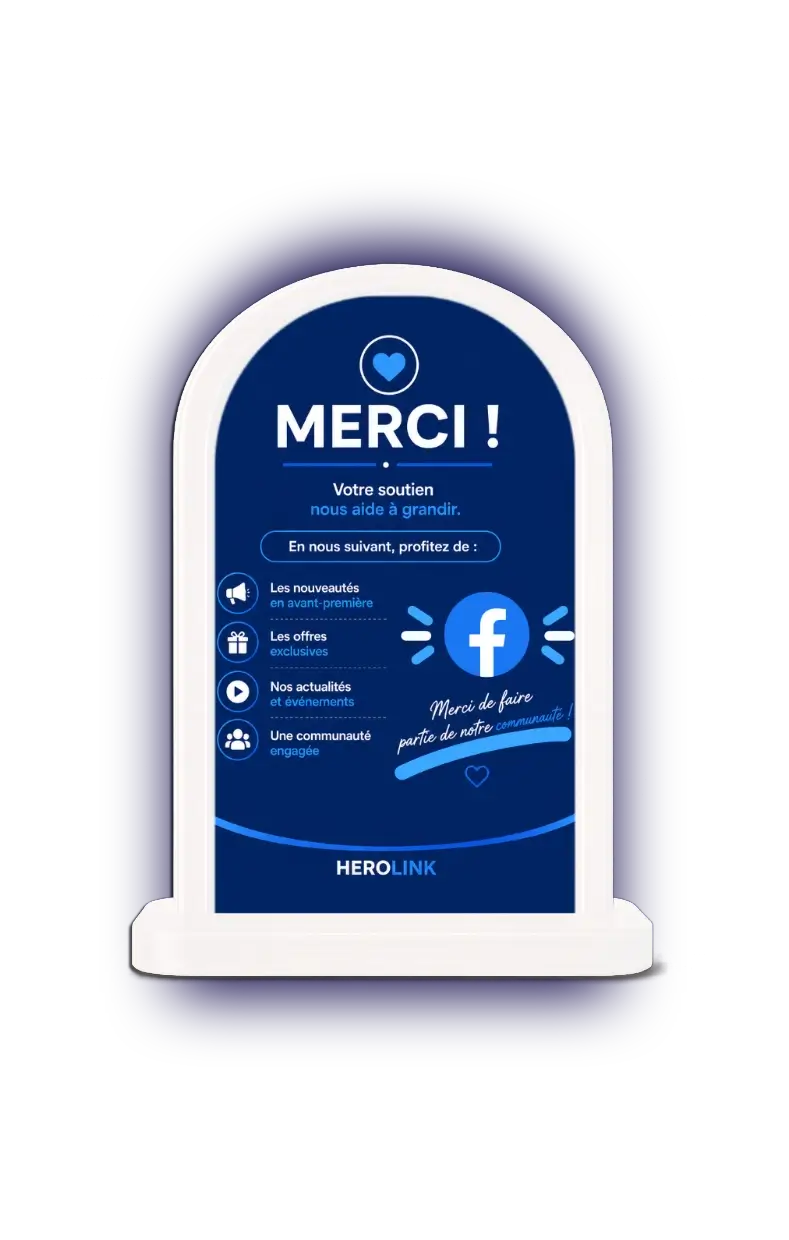 HeroLink Facebook Stand NFC & QR Code