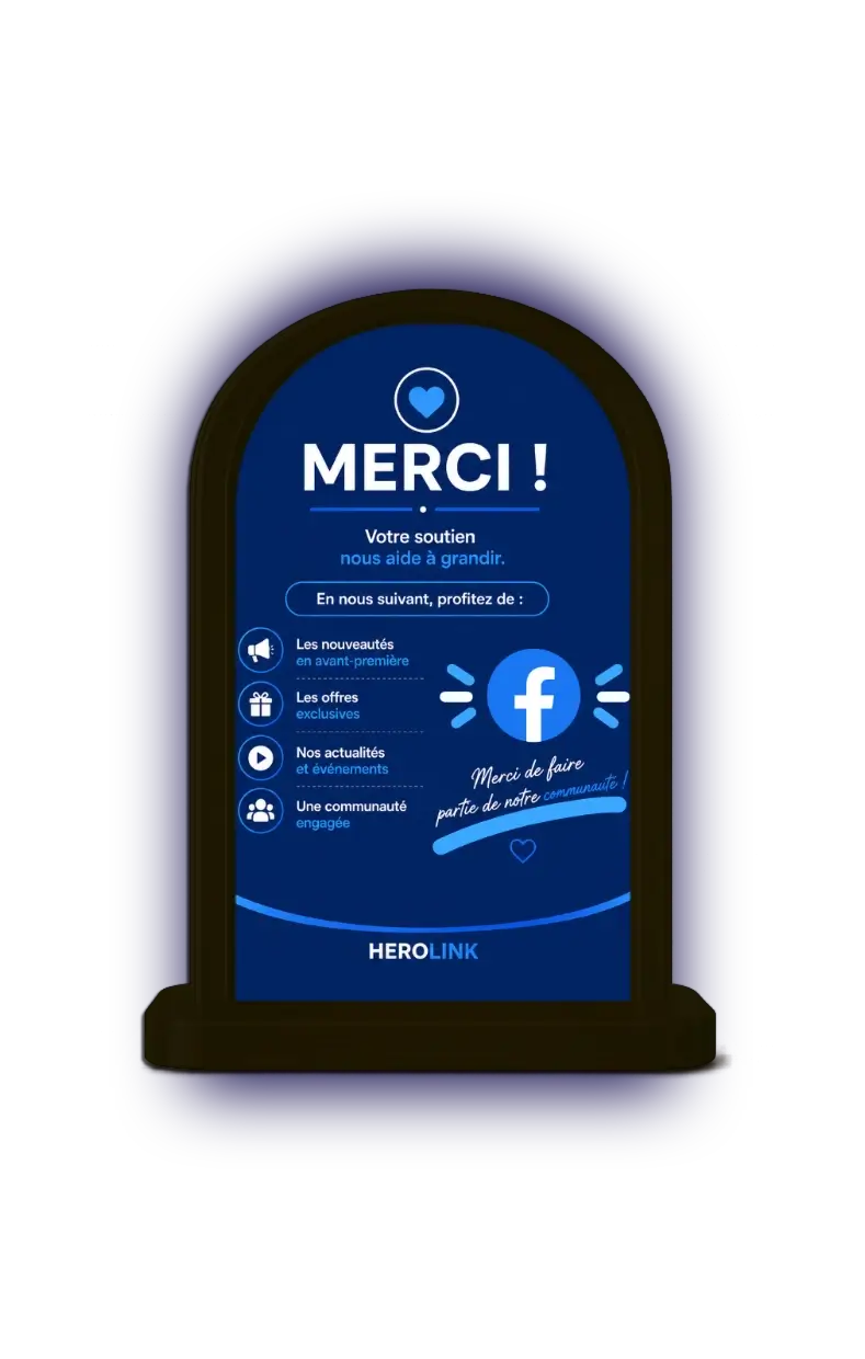 HeroLink Facebook Stand NFC & QR Code